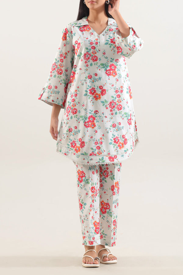 Printed Strip Lawn Stitched 2 Piece (Shirt/Trouser)