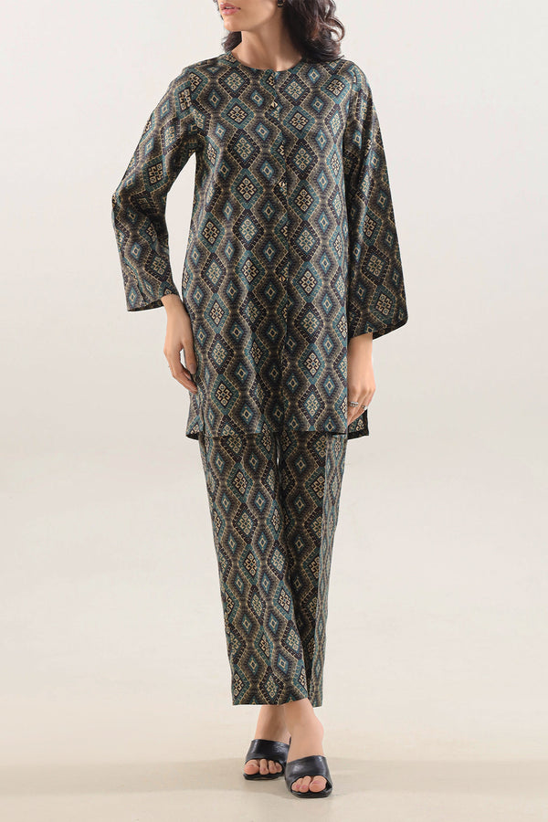 Printed Silk Touch Stitched 2 Piece (Shirt/Trouser)