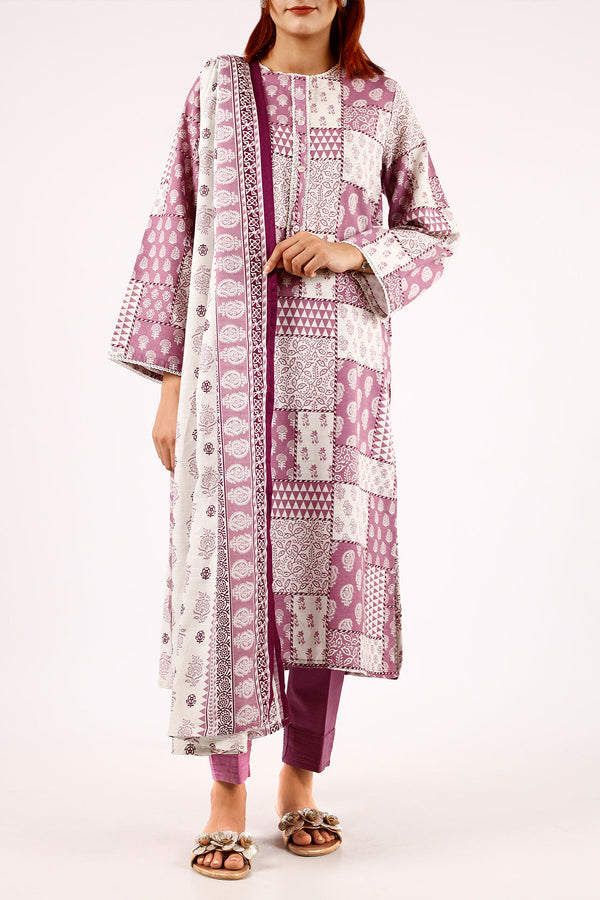 Printed Khaddar Stitched 2 Piece Shirt/Dupatta