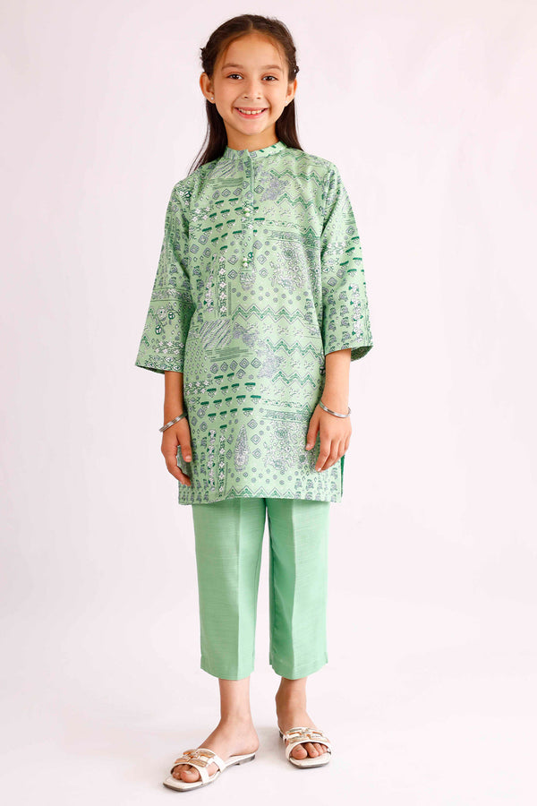 Printed Khaddar Stitched Shirt/Trouser For Kids