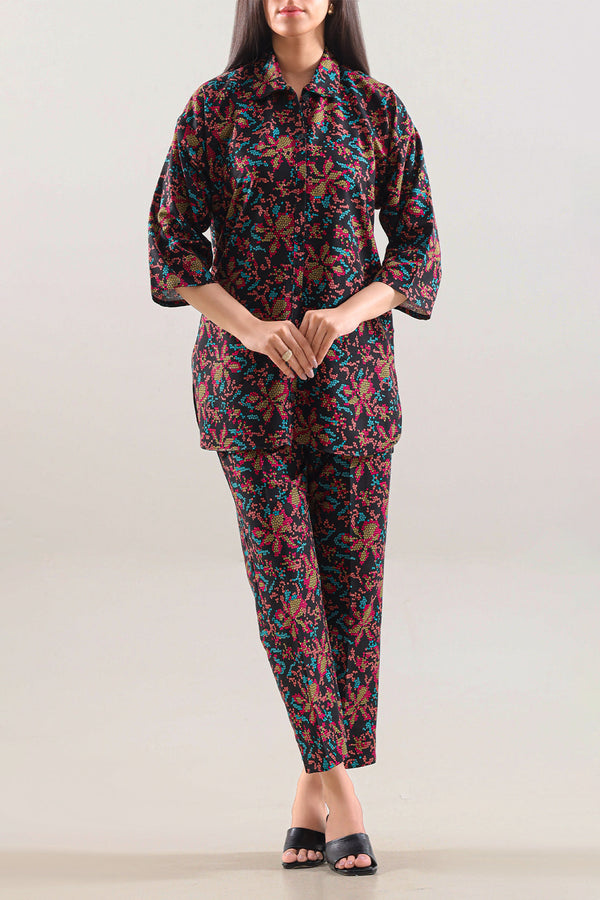 Printed Khaddar Stitched Shirt
