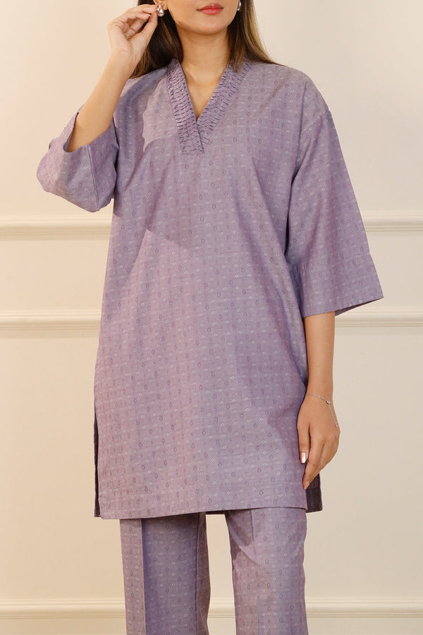 Cotton Jacquard Stitched 2 Piece (Shirt/Trouser)