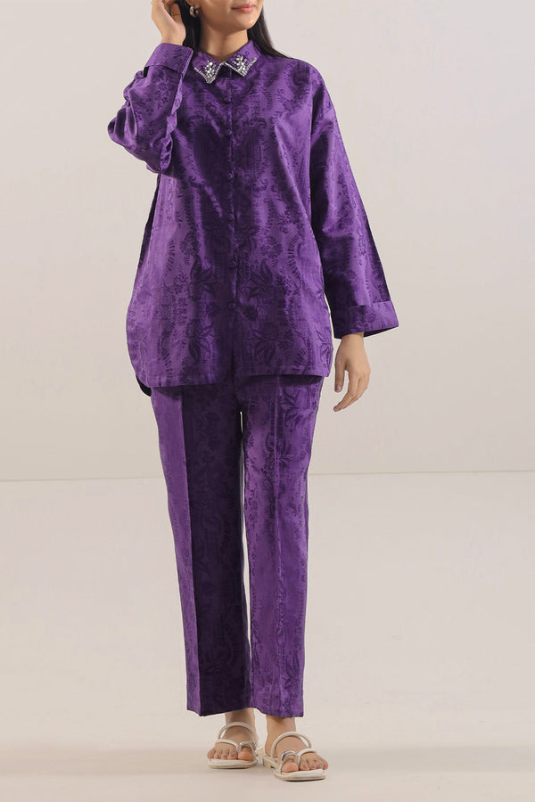 Cotton Jacquard Stitched 2 Piece (Shirt/Trouser)