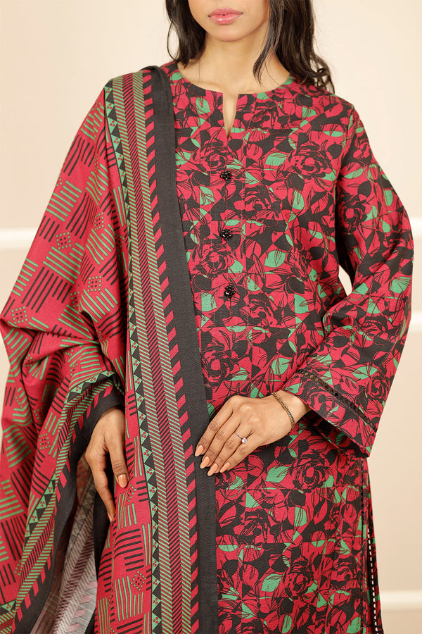 Printed Khaddar Stitched 2 Piece (Shirt/Trouser)