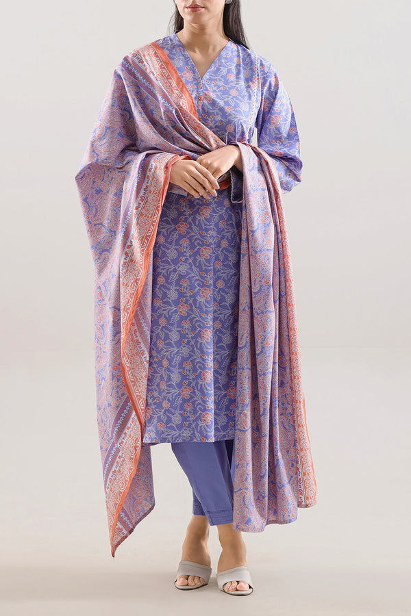 Printed Soft Touch Cotton Stitched 3 Piece