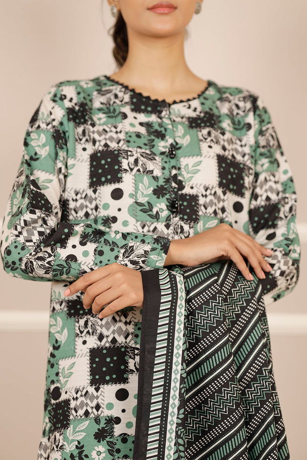 Printed Khaddar Stitched 2 Piece (Shirt/Trouser)