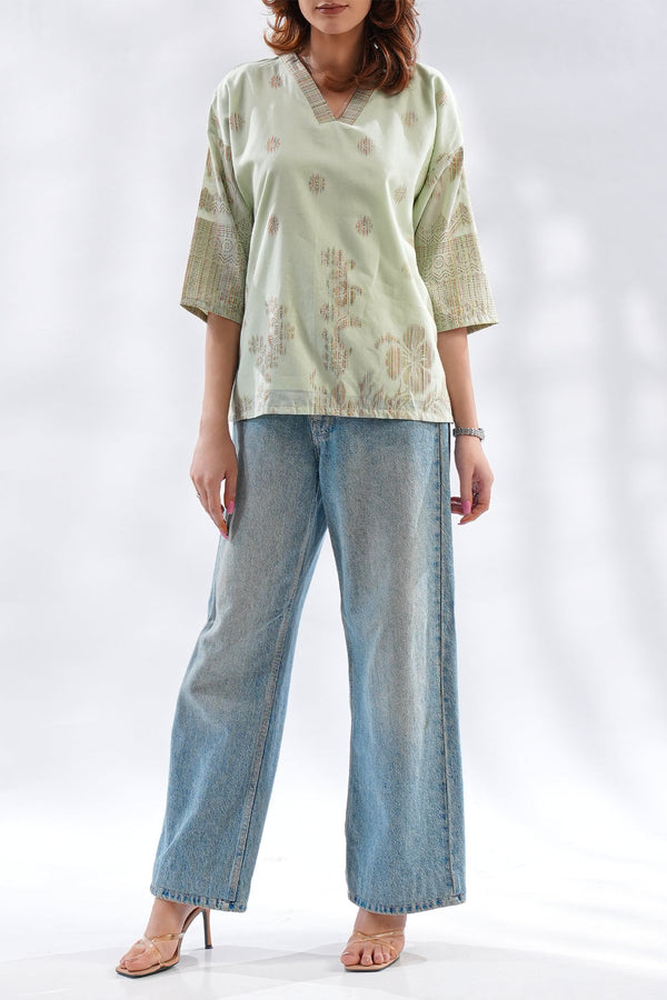 Jacquard Cotton Stitched Shirt