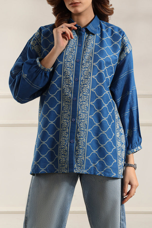 Jacquard Cotton Stitched Shirt