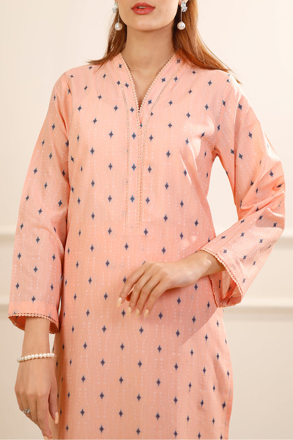 Cotton Jacquard Stitched 2 Piece (Shirt/Trouser)