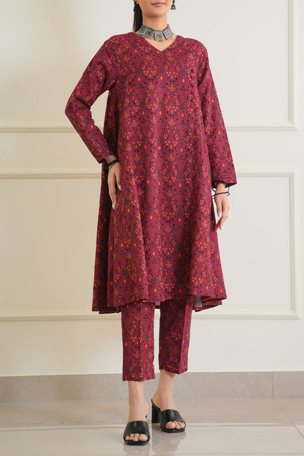 Printed Khaddar Stitched 2 Piece (Shirt/Trouser)