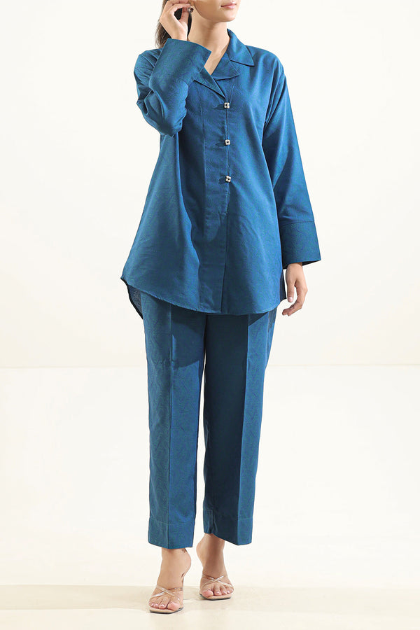 Cotton Jacquard Stitched 2 Piece (Shirt/Trouser)