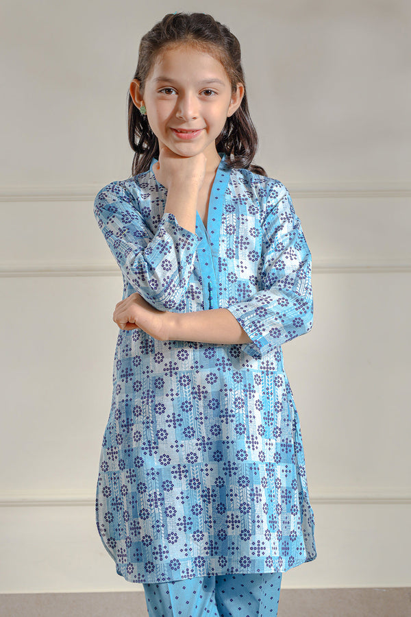 Printed Lawn Stitched 2 Piece (Shirt/Trouser)  For Kids