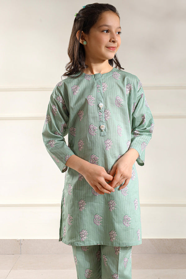 Printed Lawn Stitched 2 Piece (Shirt/Trouser)  For Kids