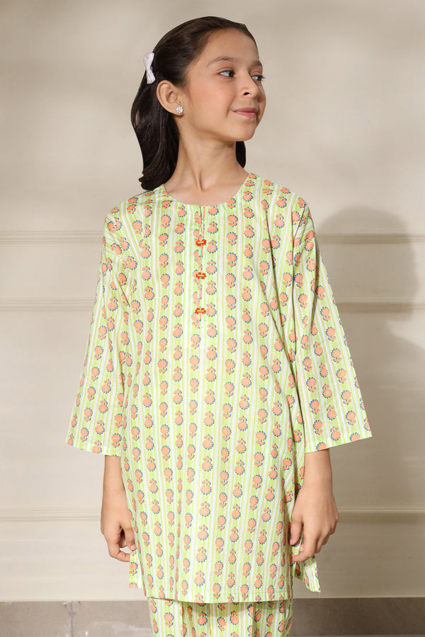 Printed Lawn Stitched 2 Piece (Shirt/Trouser)  For Kids