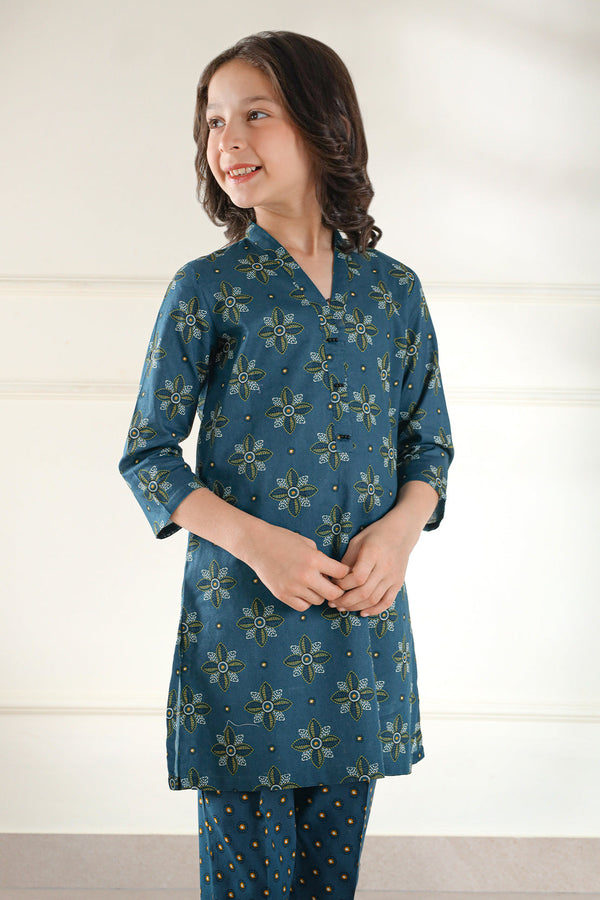 Printed Lawn Stitched 2 Piece (Shirt/Trouser)  For Kids