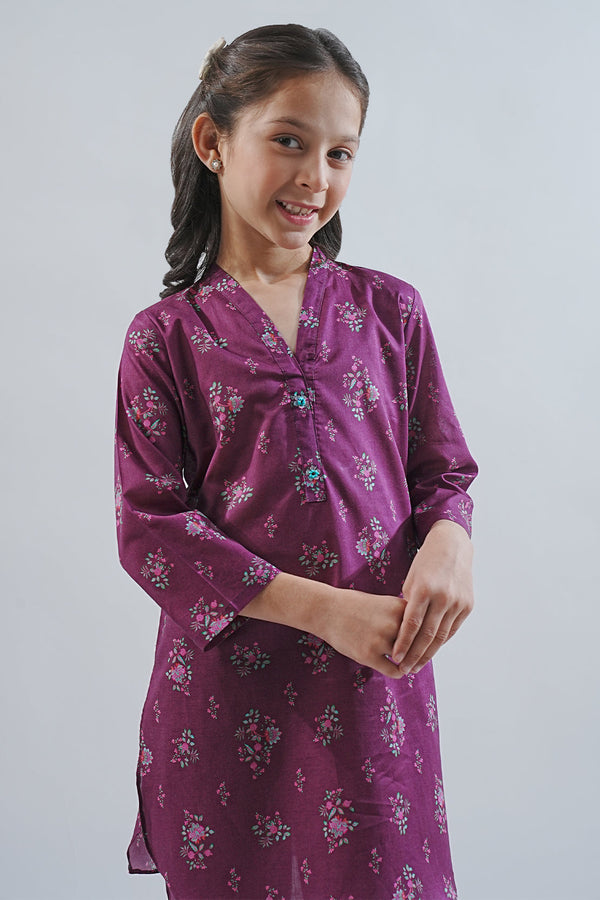 Printed Lawn Stitched 2 Piece (Shirt/Trouser)  For Kids