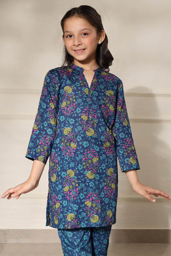 Printed Lawn Stitched 2 Piece (Shirt/Trouser)  For Kids