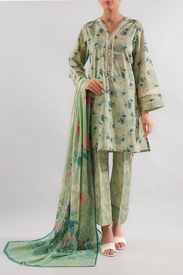 Printed Embroidered Lawn Stitched 2 Piece (Shirt/Trouser)