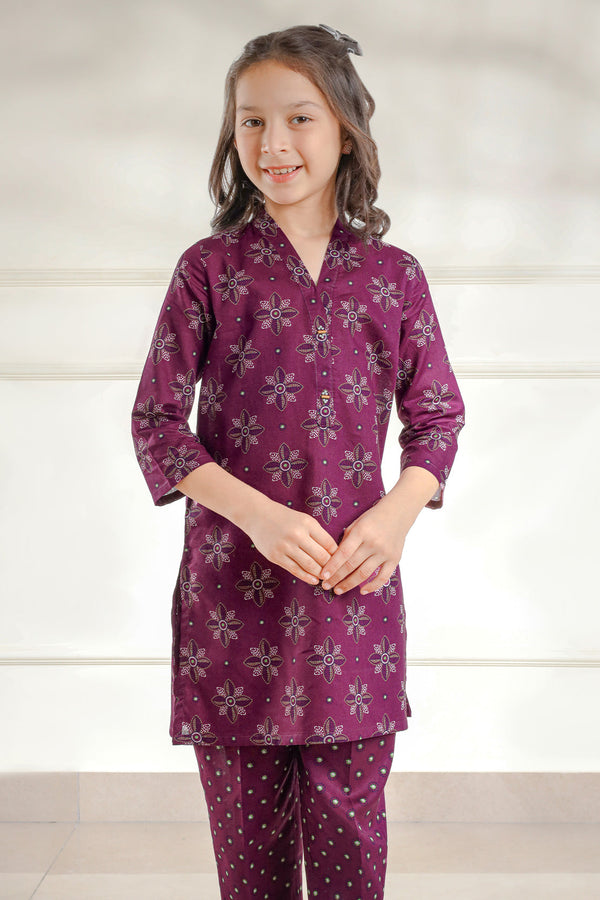 Printed Lawn Stitched 2 Piece (Shirt/Trouser)  For Kids