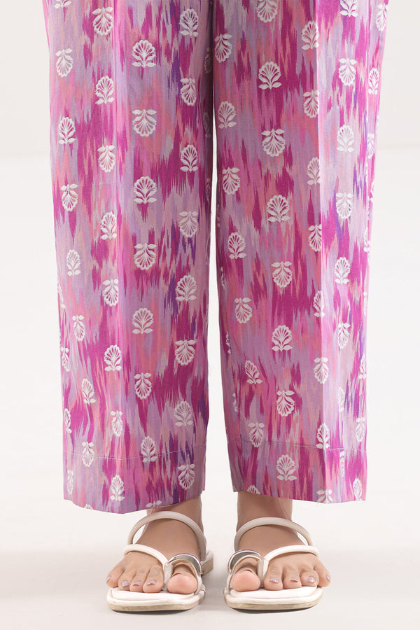 Printed Strip Lawn Pants