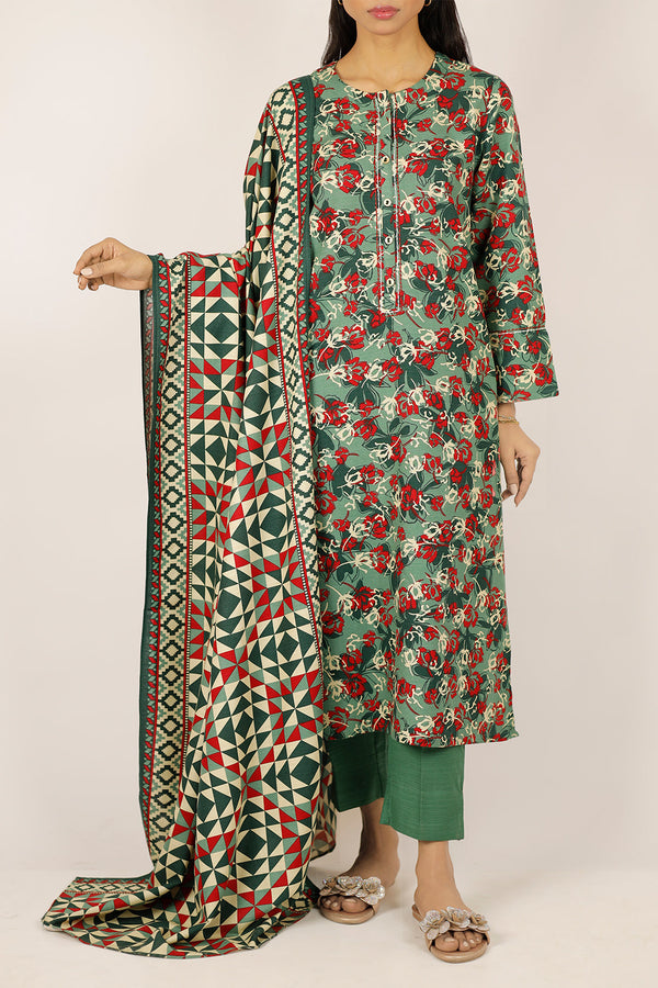 Printed Khaddar Stitched 2 Piece (Shirt/Trouser)