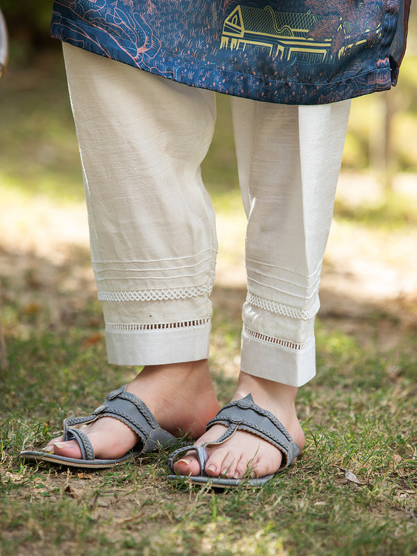 1pc Stitched Embroidered Raw Silk Shalwar