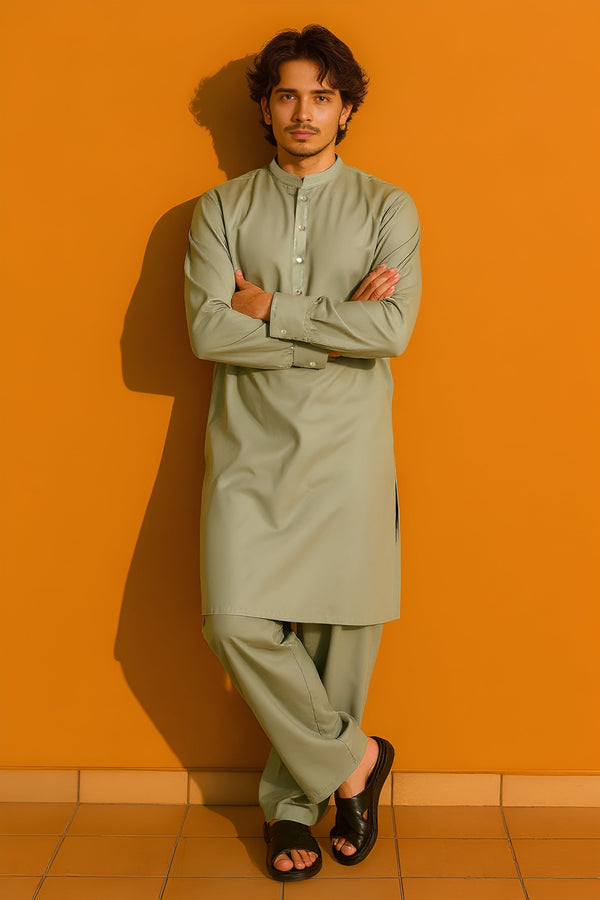 O-Green-Blended-Shalwar Suit - (M25SSE2061)