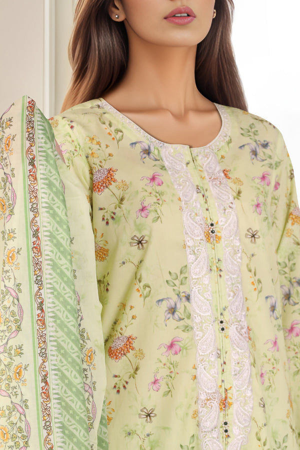 Unstitched Embroidered Lawn Shirt