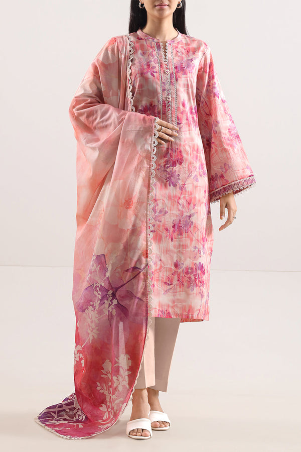 Unstitched Printed Lawn 3 Piece