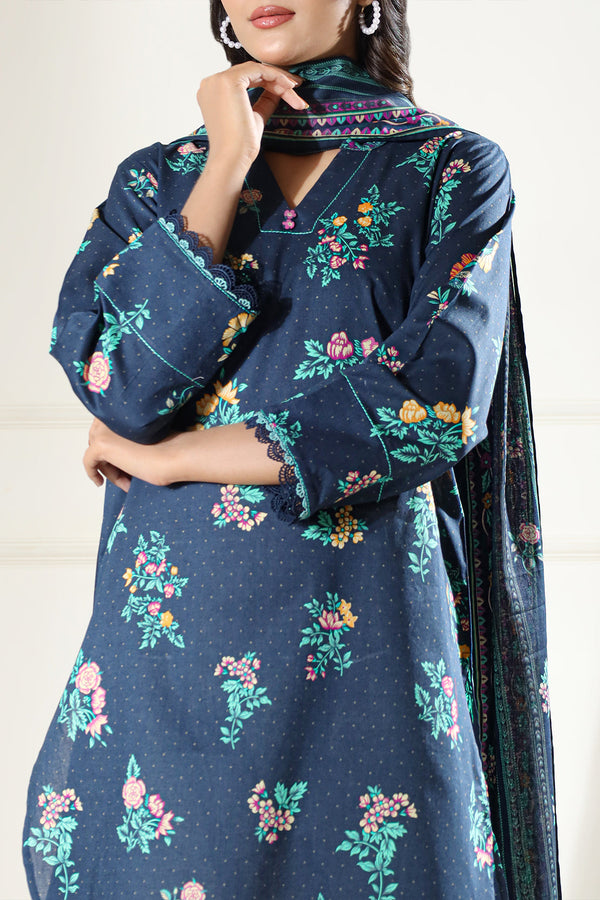 Unstitched Printed Lawn 3 Piece
