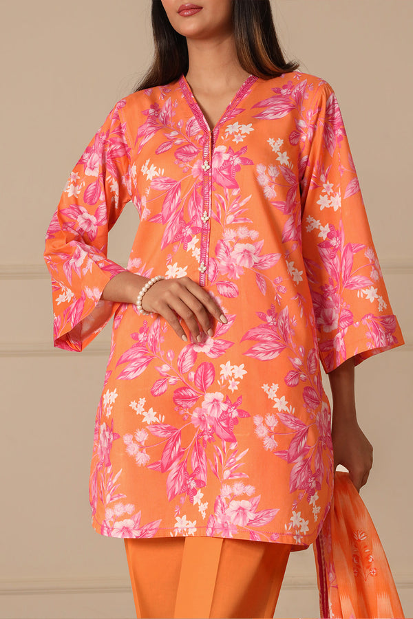 Unstitched Printed Lawn 3 Piece