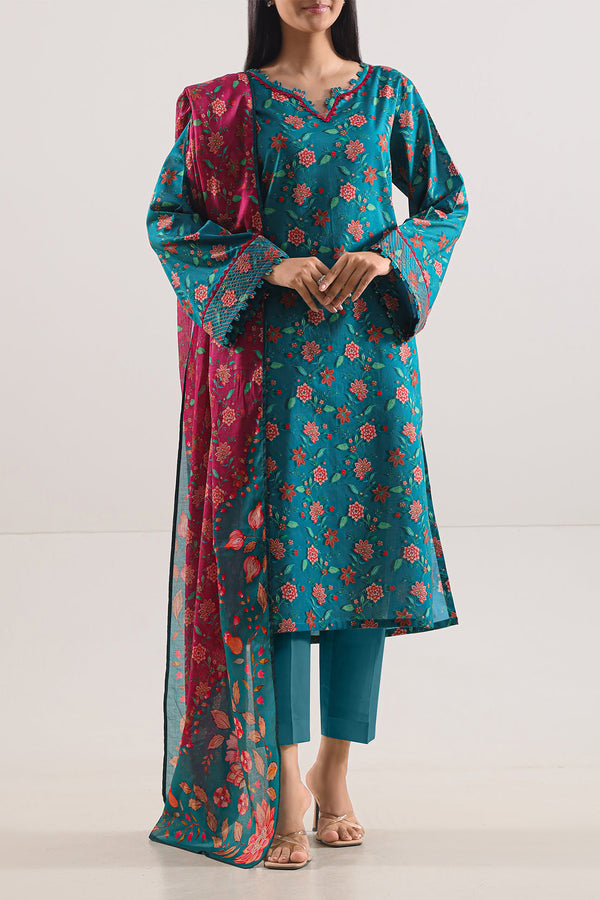 Unstitched Printed Lawn 3 Piece