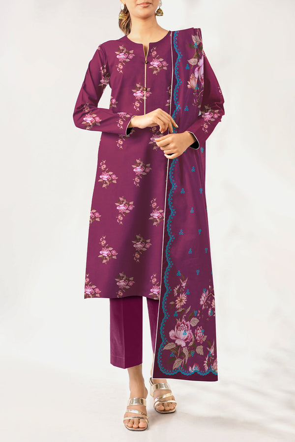 Unstitched Printed Lawn 3 Piece