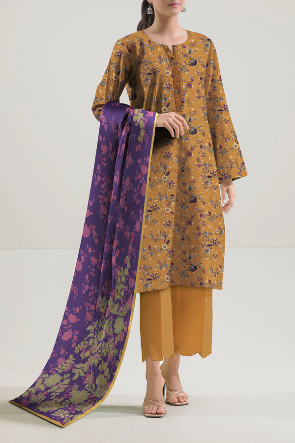 Unstitched Printed Lawn 3 Piece