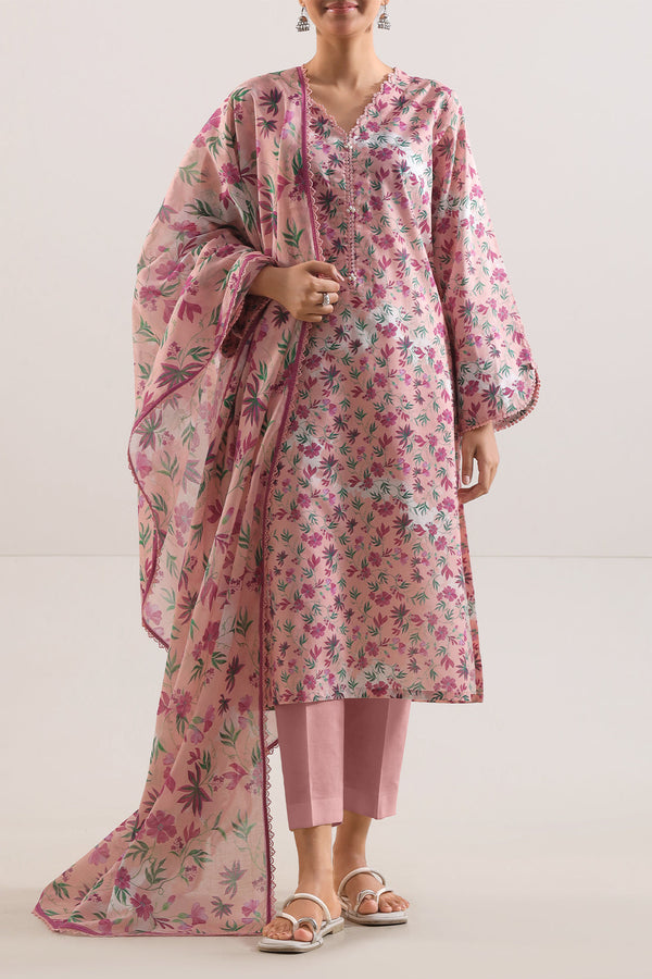 Unstitched Printed Lawn 3 Piece