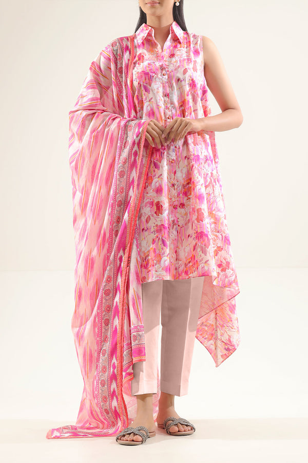 Unstitched Printed Lawn 3 Piece