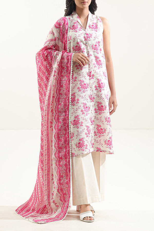 Unstitched Printed Lawn 3 Piece