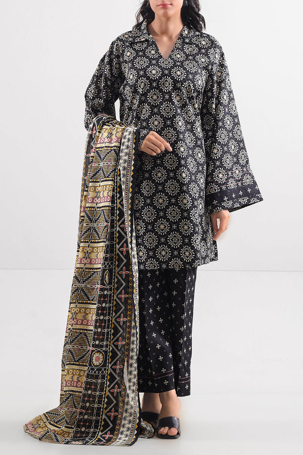 Unstitched Printed Lawn 2 Piece (Shirt/Dupatta)