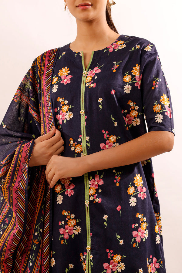 Unstitched Printed Lawn 3 Piece