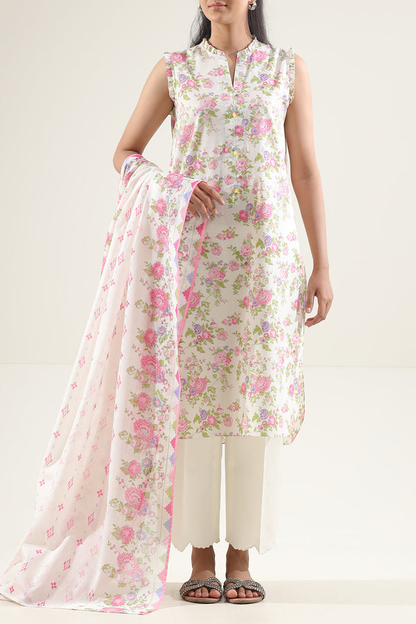 Unstitched Printed Lawn 2 Piece (Shirt/Dupatta)