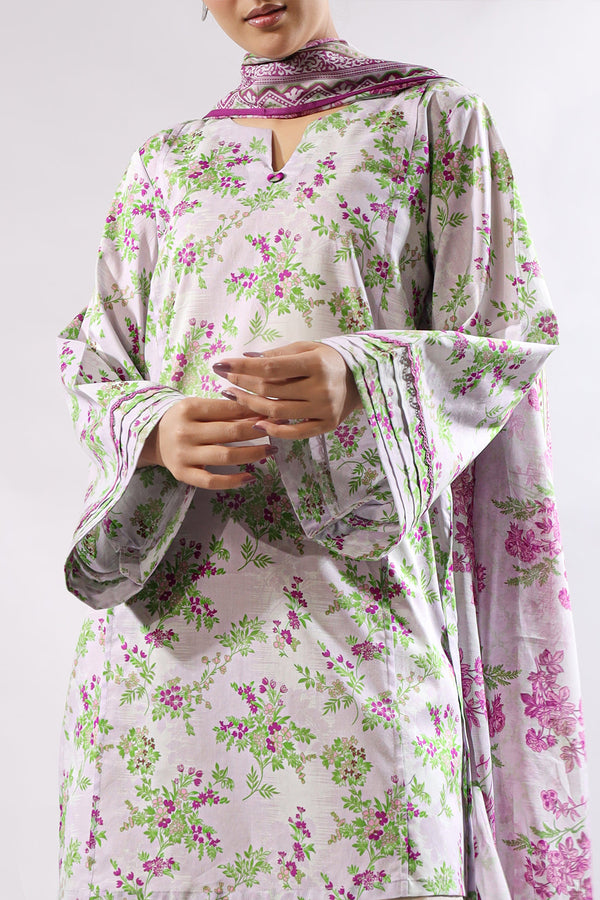 Unstitched Printed Lawn 3 Piece