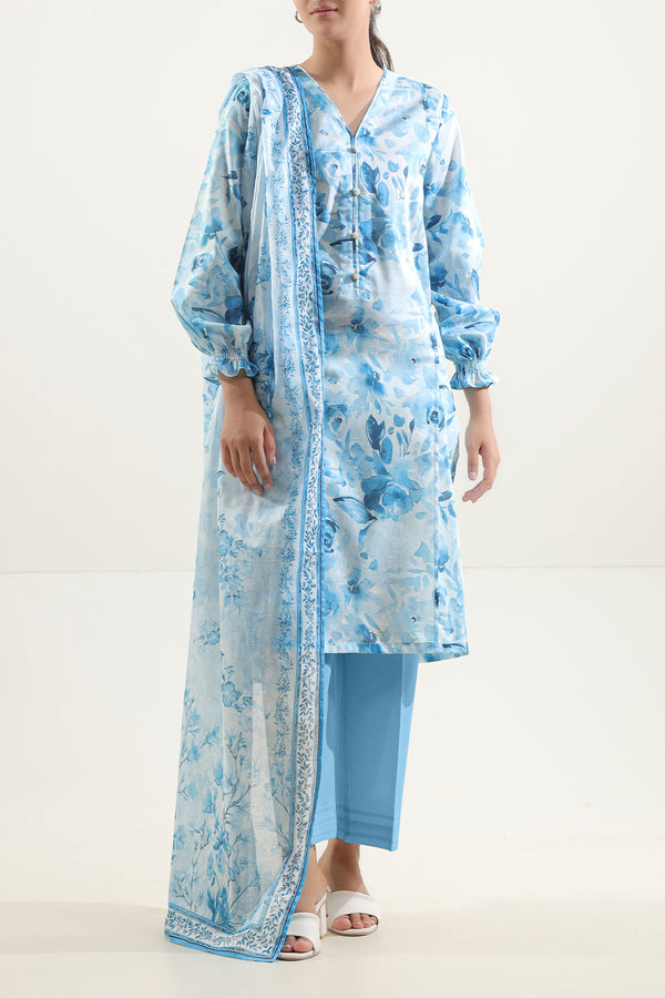 Unstitched Printed Lawn 3 Piece