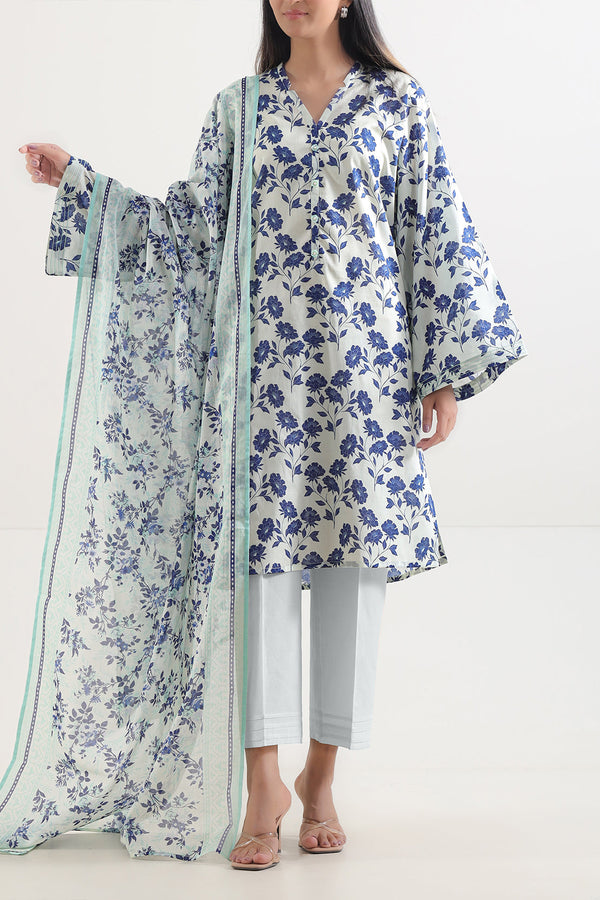 Unstitched Printed Lawn 3 Piece
