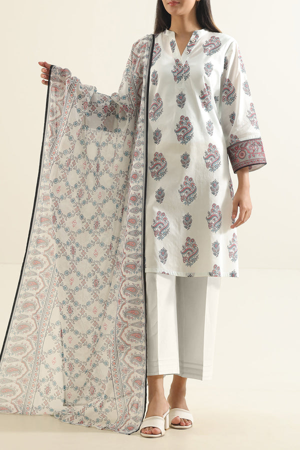 Unstitched Printed Lawn 3 Piece