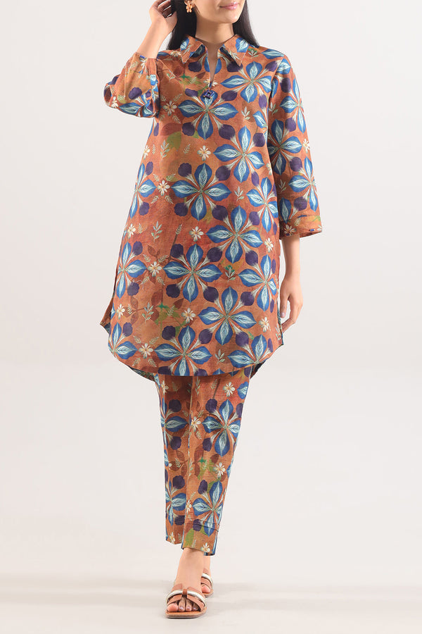 Unstitched Printed Cotton Khaddar 2 Piece (Shirt/Trouser)