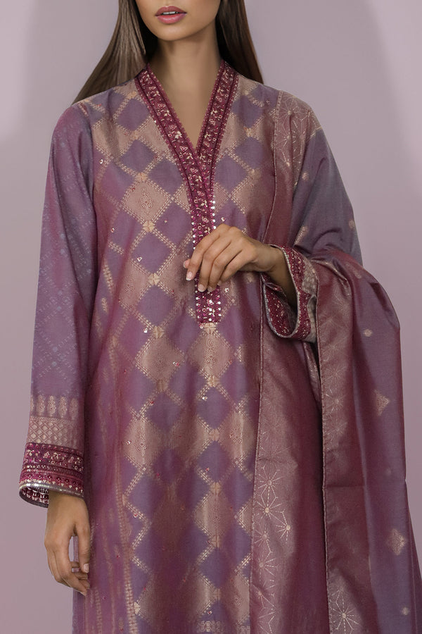 Unstitched Embroidered Jacquard Cotton Shirt