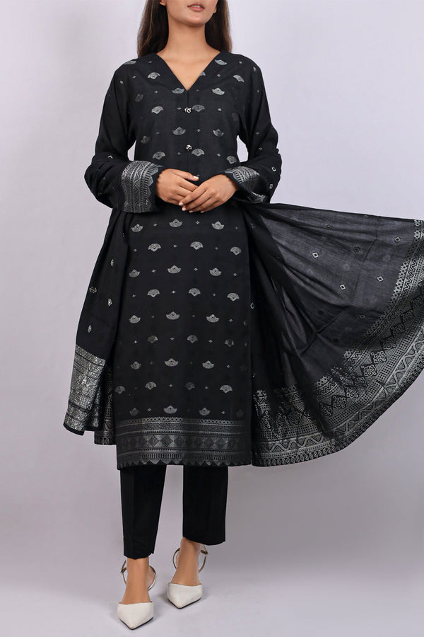 Unstitched Jacquard Cotton 3 Piece