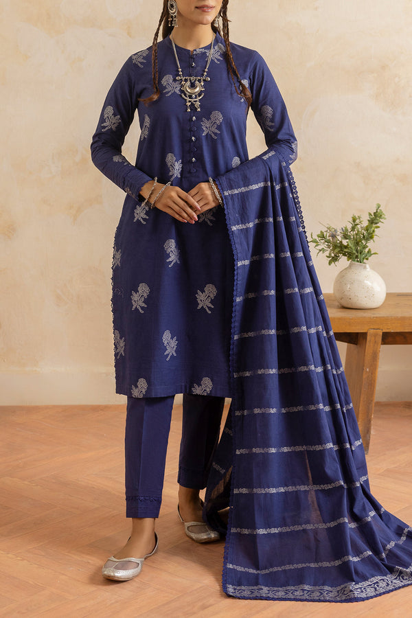 Unstitched Jacquard Cotton 3 Piece