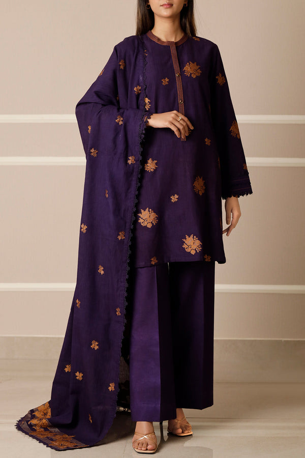 Unstitched Jacquard Cotton 3 Piece