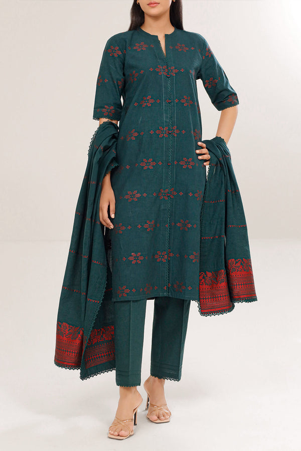 Unstitched Jacquard Cotton 3 Piece